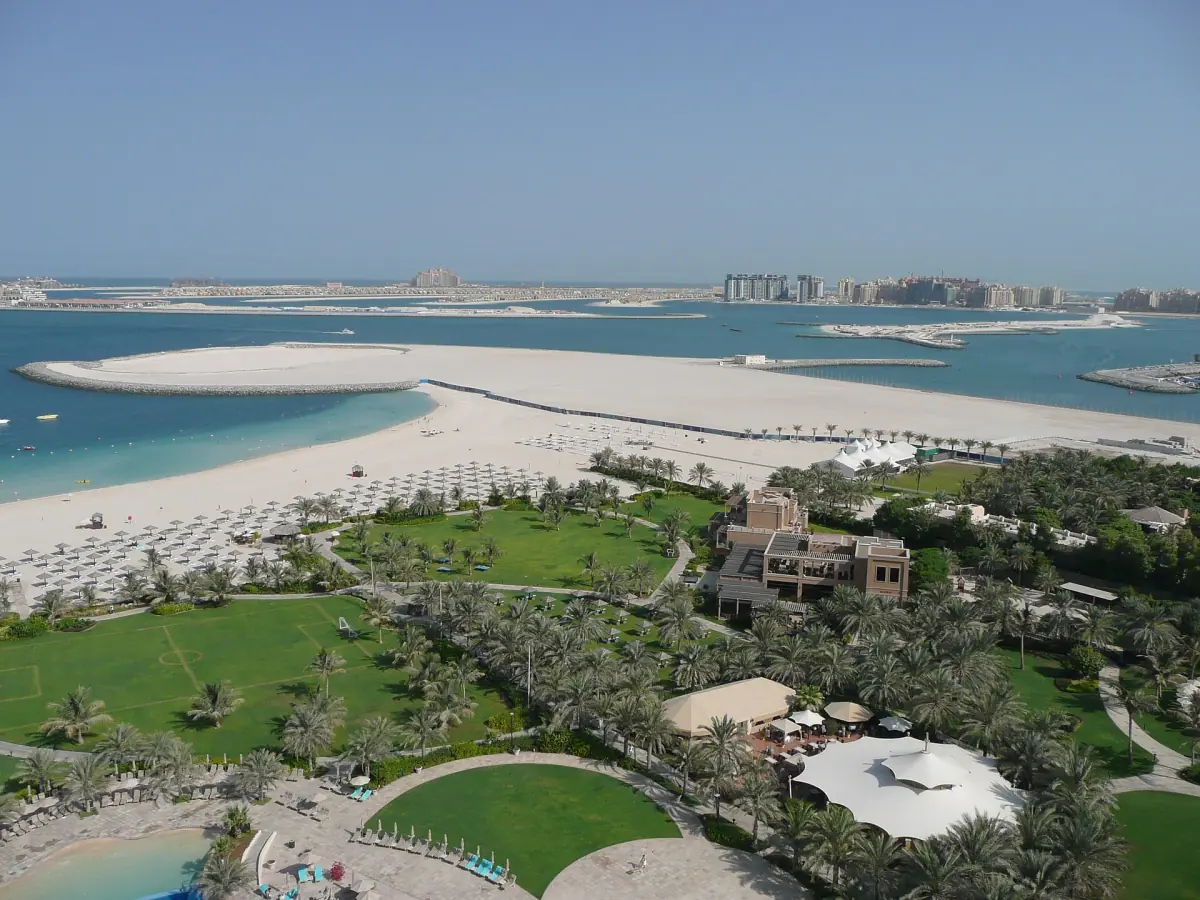 View towards Atlantis and the Palm from a beach resort tower