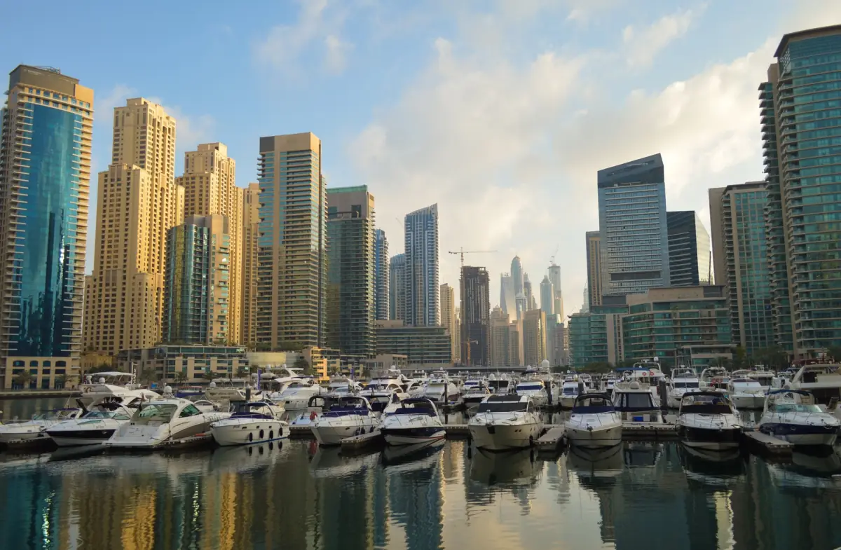 Boats in Dubai Marina