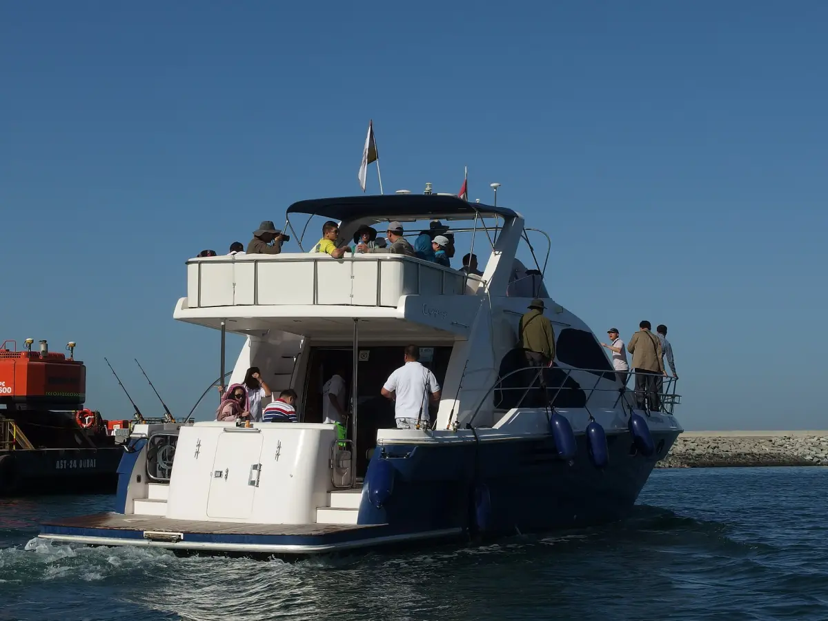 A yacht with passengers off Dubai