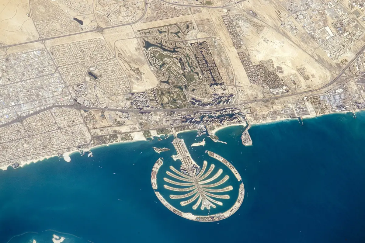 Palm Jumeirah photographed from the International Space Station