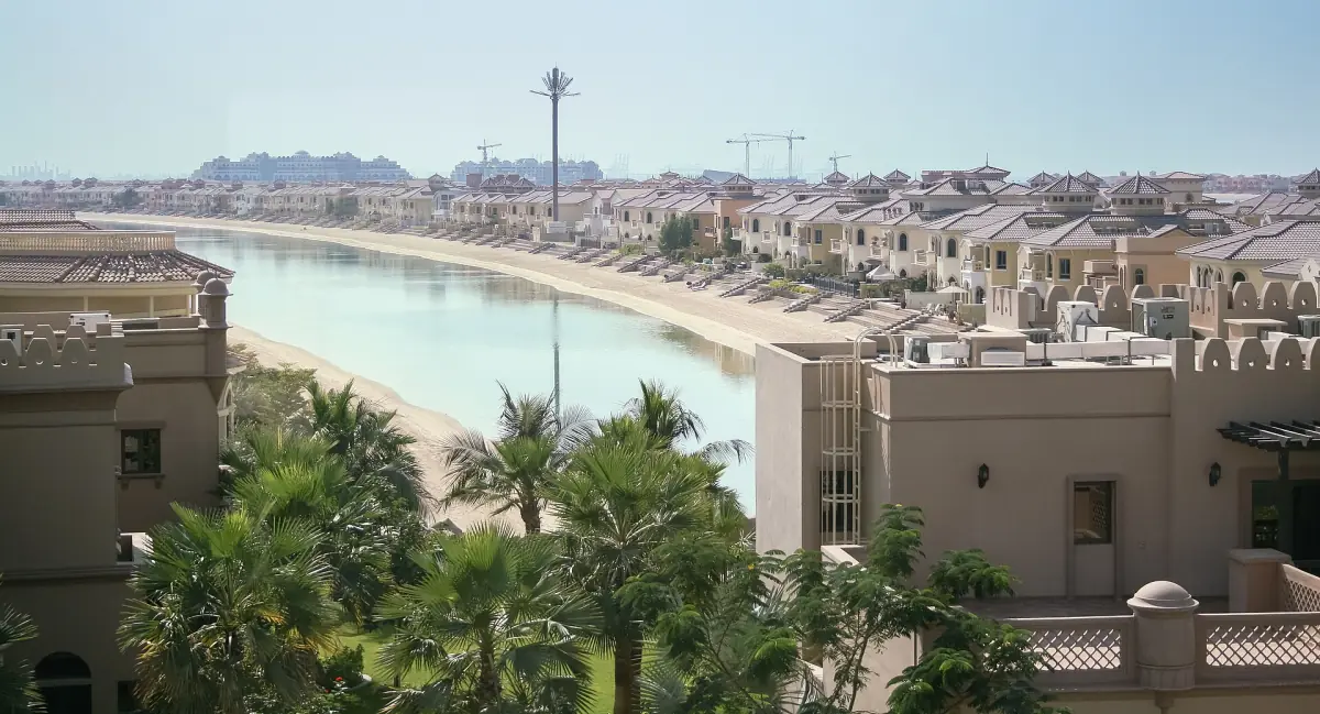 Villas along a frond of Palm Jumeirah